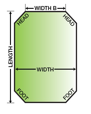 four tapered corner custom size mattress